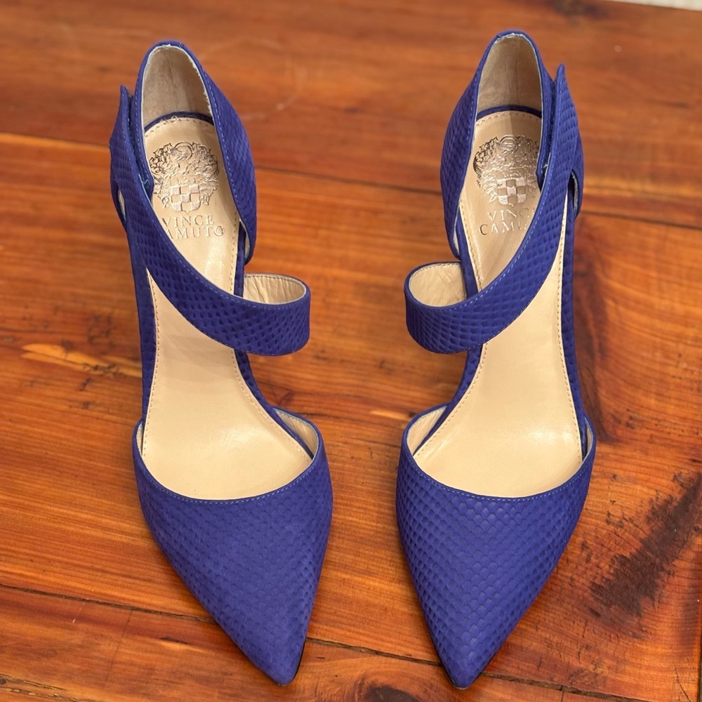 Vince Camuto Royal Blue Textured Heels